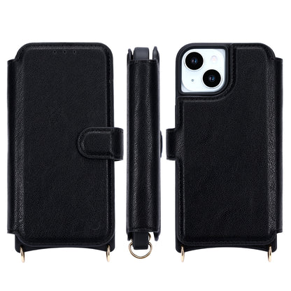 Apple iPhone 13 Hoesje - Zwart - 'Amsterdam' Magnetische Wallet Case met Pasjeshouders en