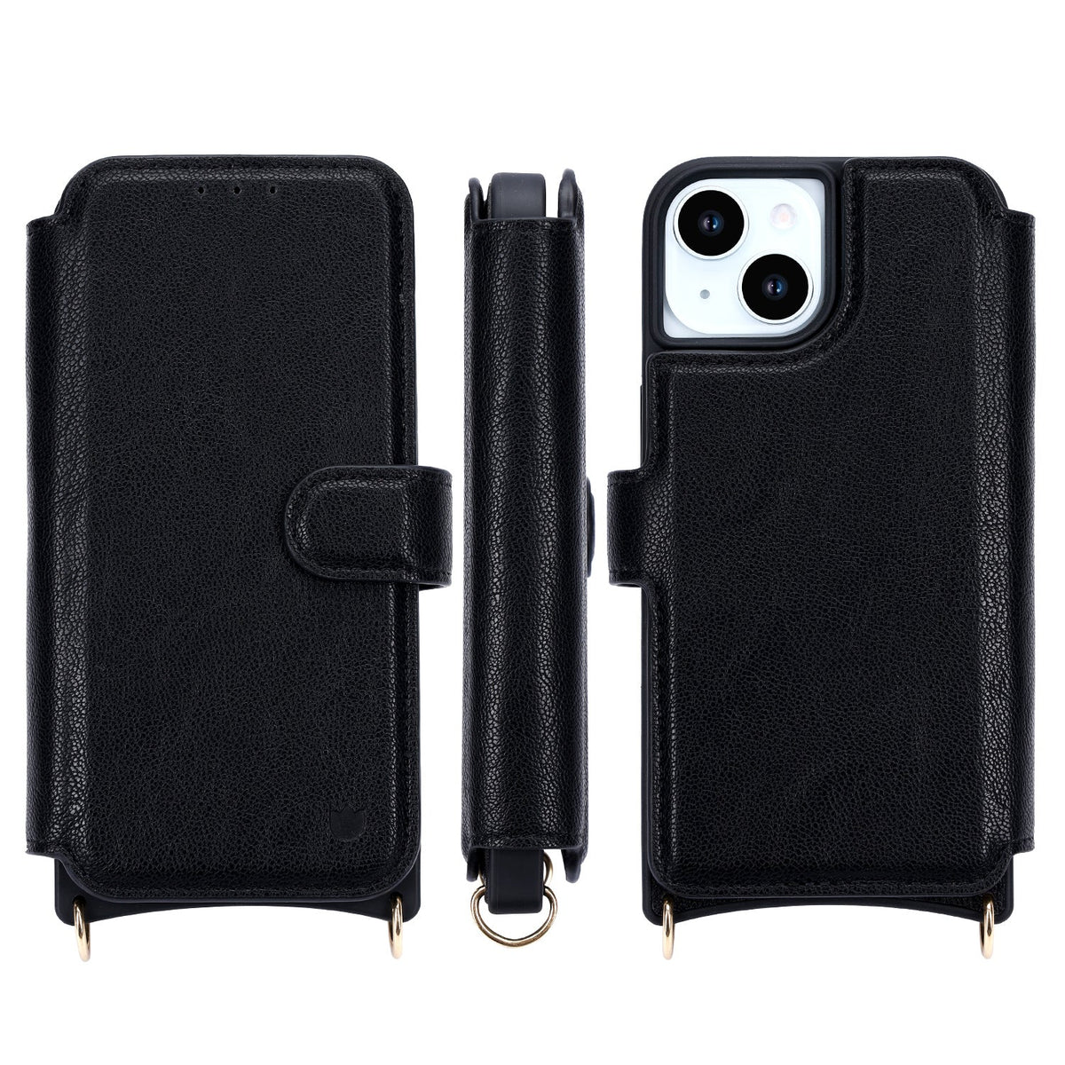 Apple iPhone 14 Hoesje - Zwart - CM Amsterdam Back Cover met Telefoonkoord