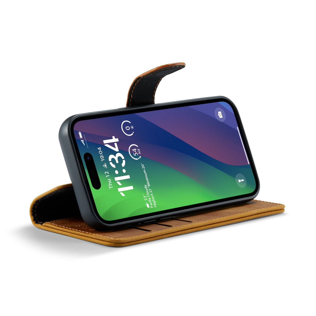 Apple iPhone 15 Plus Hoesje - Sienna Brown - Echt Leren 2 in 1 MagSafe Bookcase