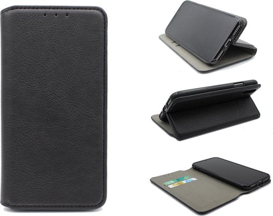 Apple iPhone 11 Pro Max Hoesje - Zwart - Luxe Kunstlederen Portemonnee Bookcase