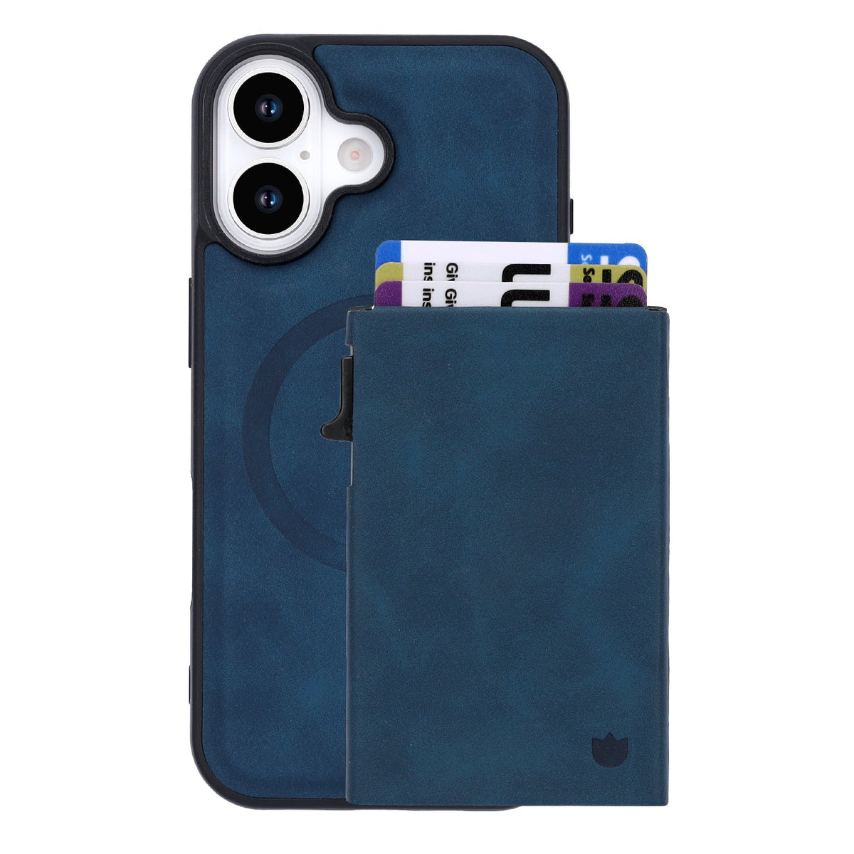 Apple iPhone 17 Case - Navy Blue - MagSafe Back Cover with Pull-Out Card Holder