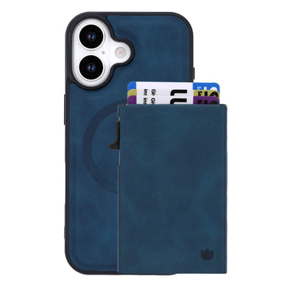Apple iPhone 17 Case - Navy Blue - MagSafe Back Cover with Pull-Out Card Holder