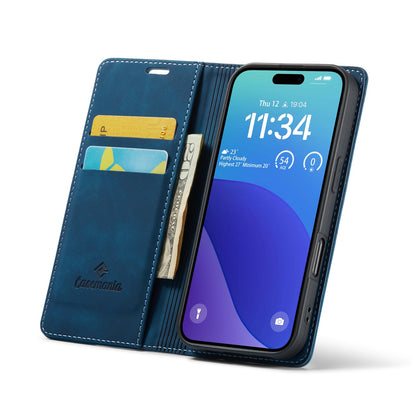 iPhone 16 Pro Hoesje - Navy Blue - Dunne Bookcase