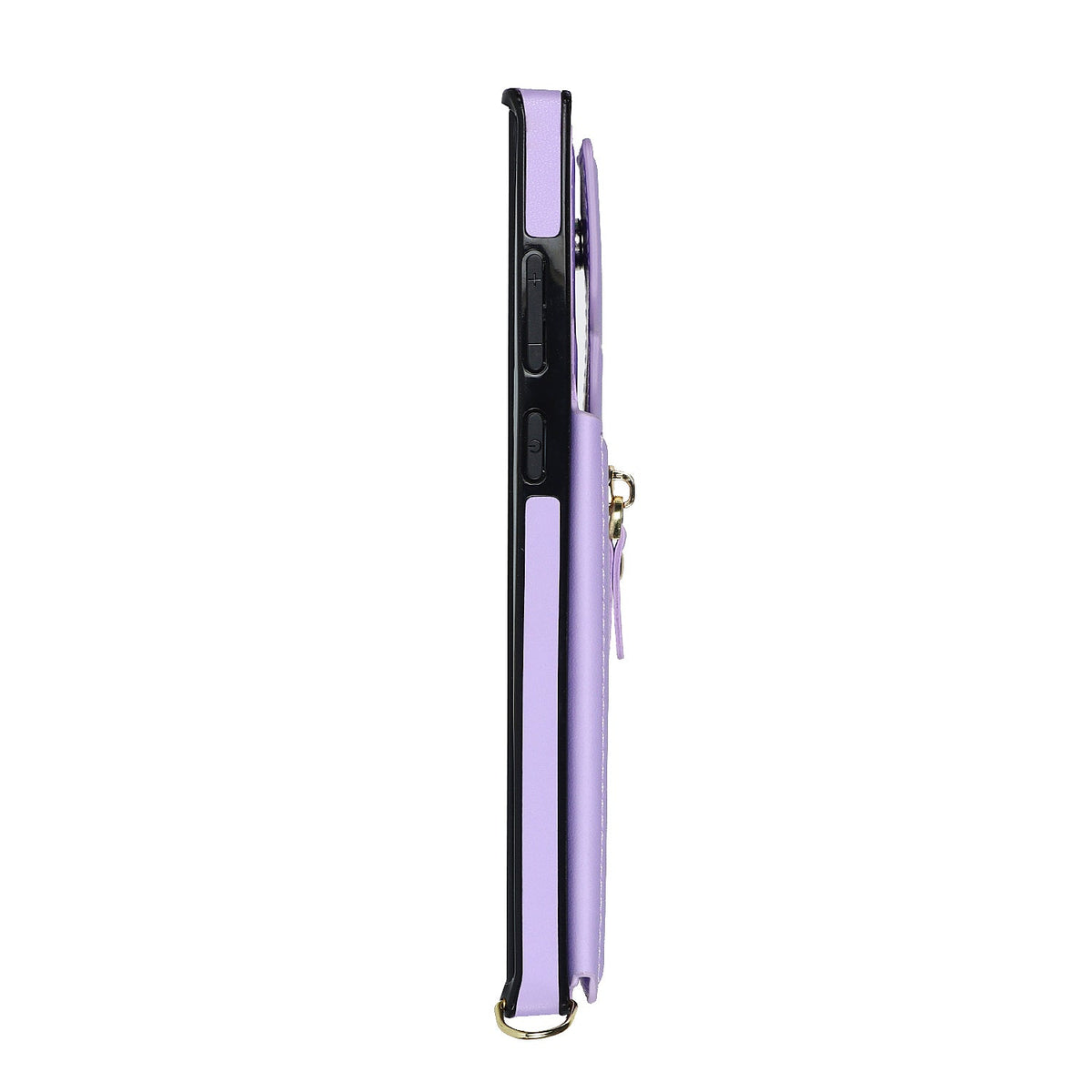 Coque Samsung Galaxy S24 Ultra - Violet - Étui arrière de luxe avec cordon et fermeture éclair