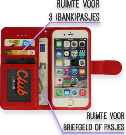 iPhone SE 2022 Hoesje - Rood - Luxe Bookcase