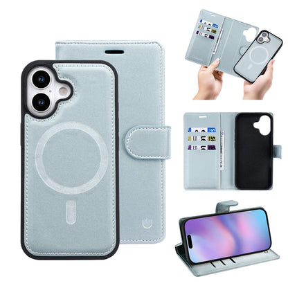 Apple iPhone 17 Hoesje - Baby Blue - 2 in 1 Velvet Bookcase