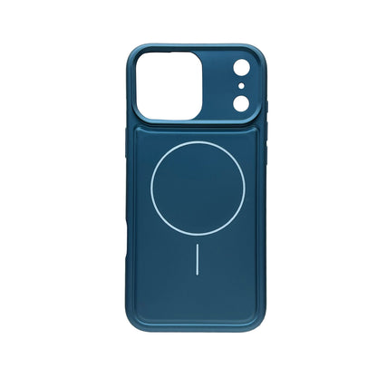 Apple iPhone 18 Pro Max Hoesje - Metallic Blauw - Matte Siliconen MagSafe Back Cover