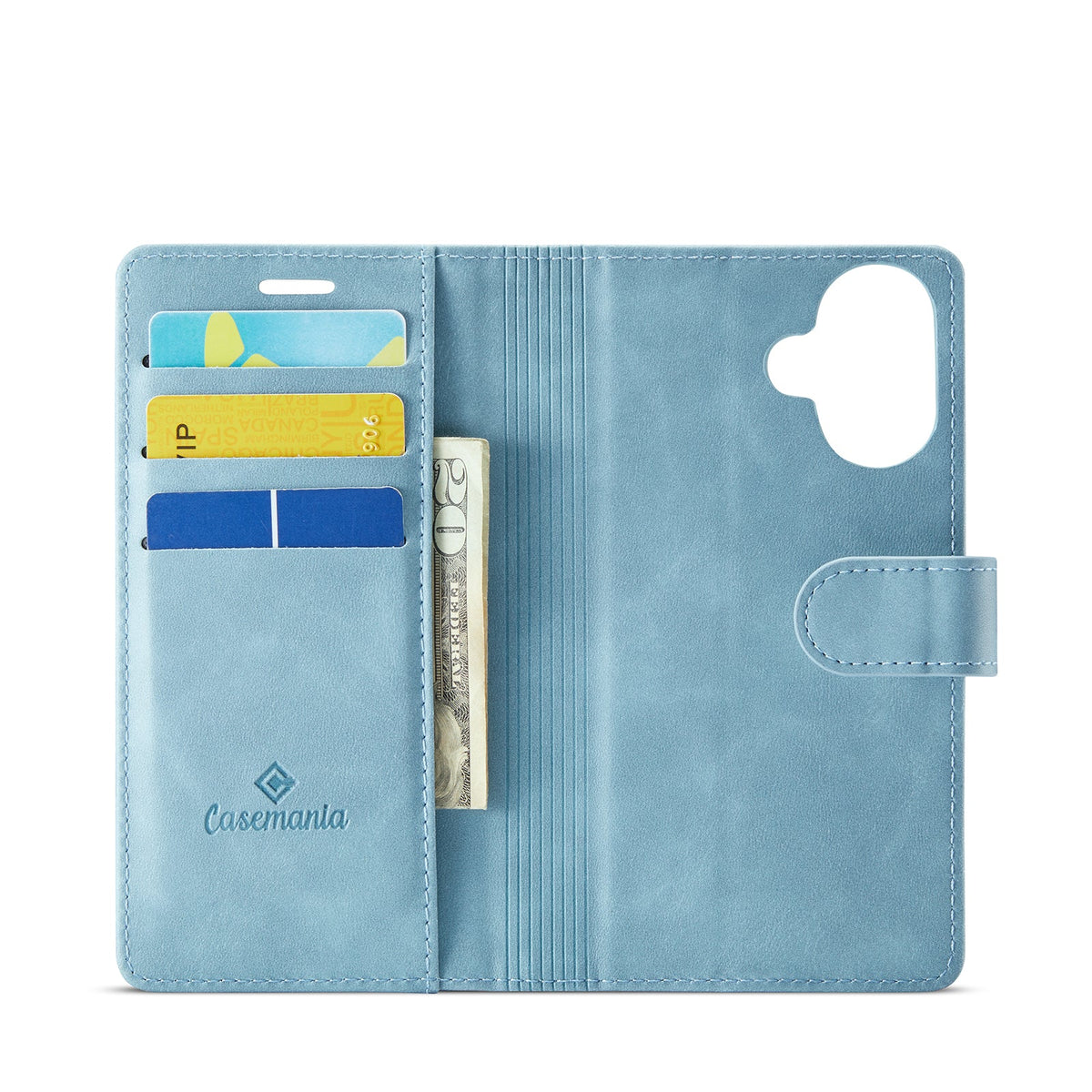 Apple iPhone 17 Hülle - Aqua Blue - Luxus-2-in-1-MagSafe-Klapphülle mit Kartenfach
