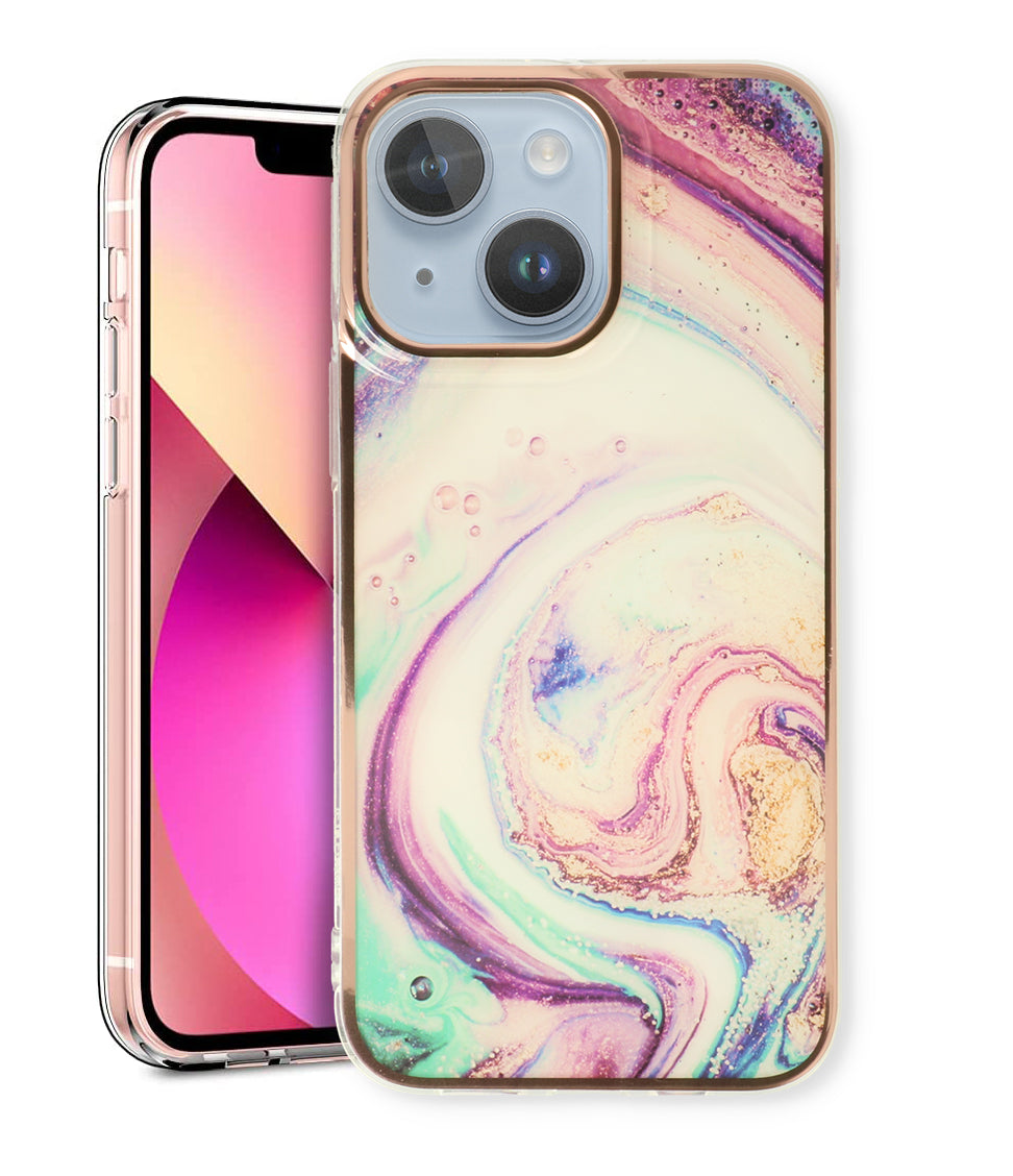 Apple iPhone 15 Hoesje - Twist - Siliconen Marmer Back Cover