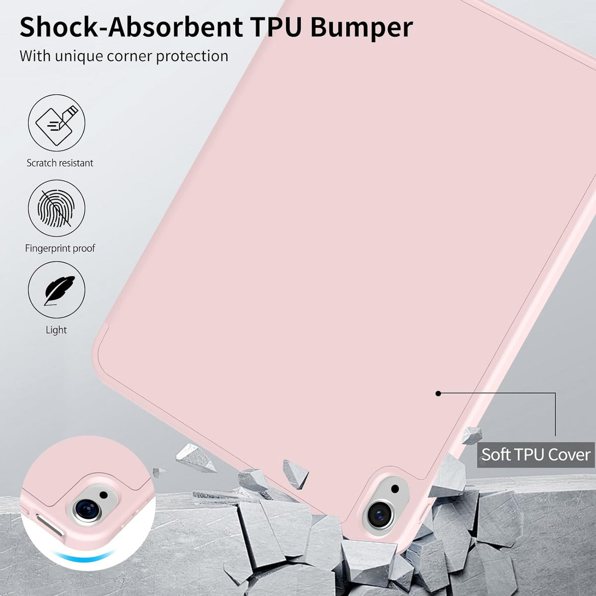 Étui pour tablette Apple iPad 2025 (11e génération) - Rose clair - Smart Cover