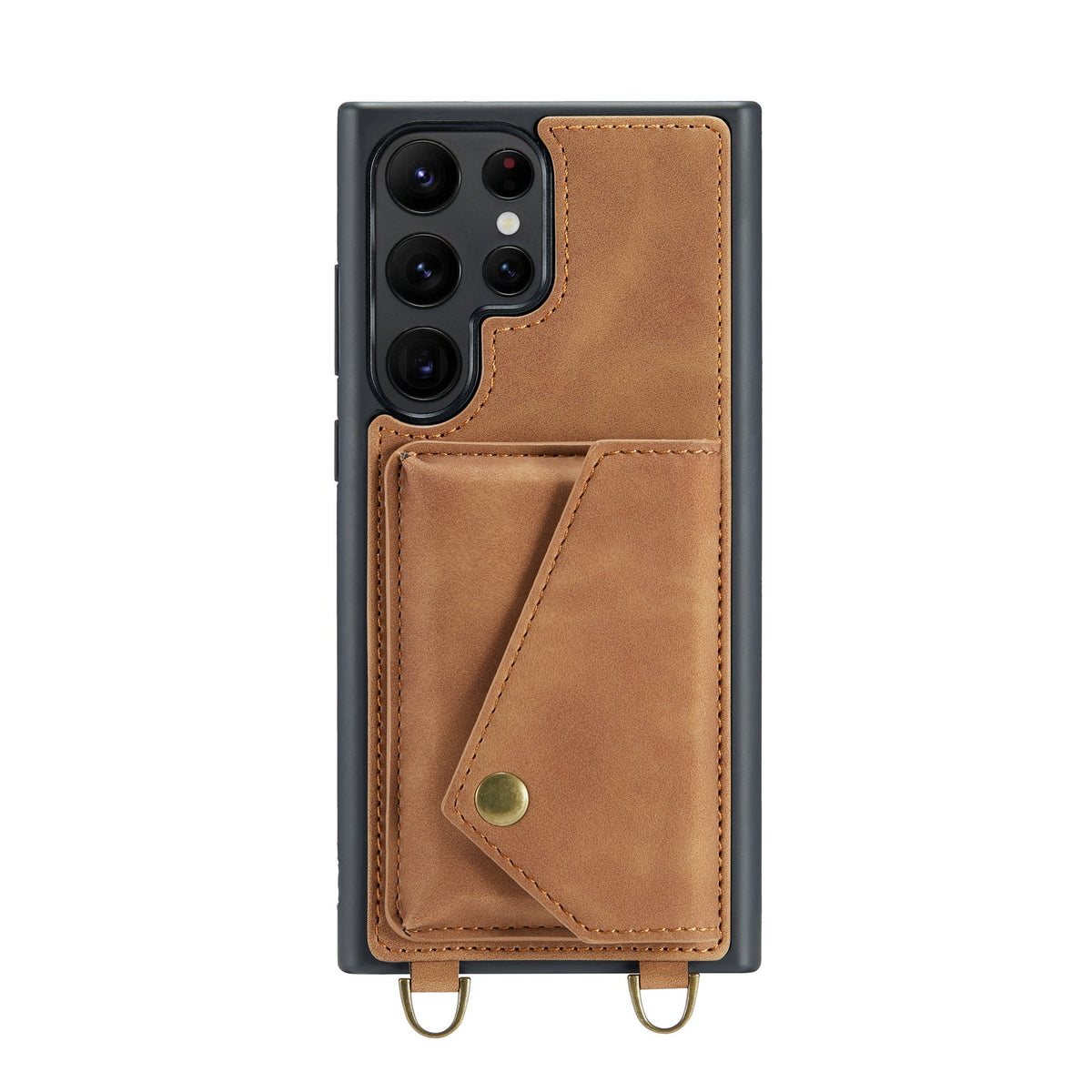 Samsung Galaxy S23 Ultra Case - Sienna Brown - Luxury Back Cover with Phone Strap