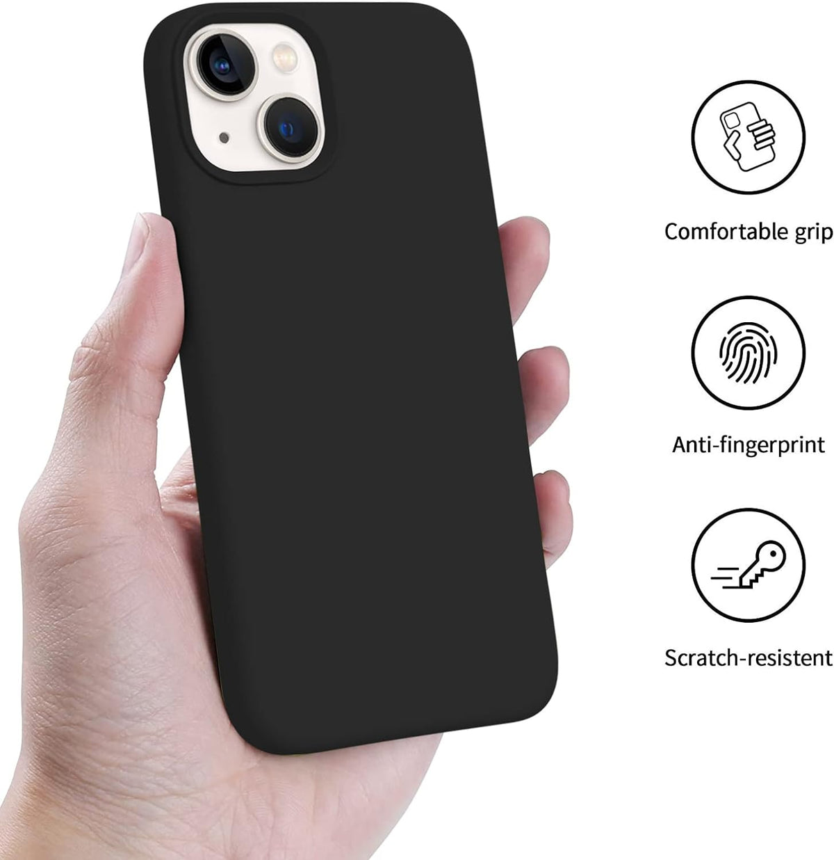 Apple iPhone 15 Plus Hoesje - Zwart - Matte Siliconen Back Cover