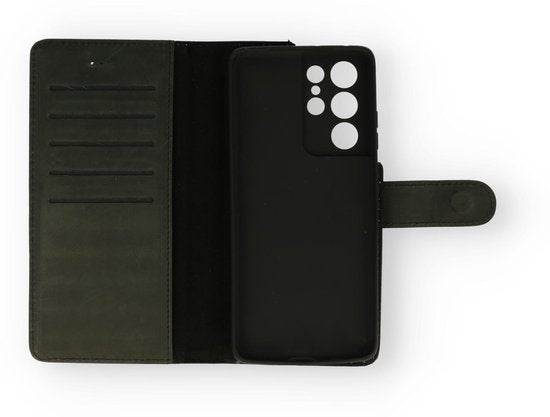 Samsung Galaxy S21 Ultra Case - Black - Genuine Leather Wallet Case