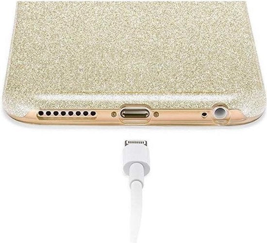 Apple iPhone X/10 Hoesje - Blauw & Zilver - Glitter Back Cover