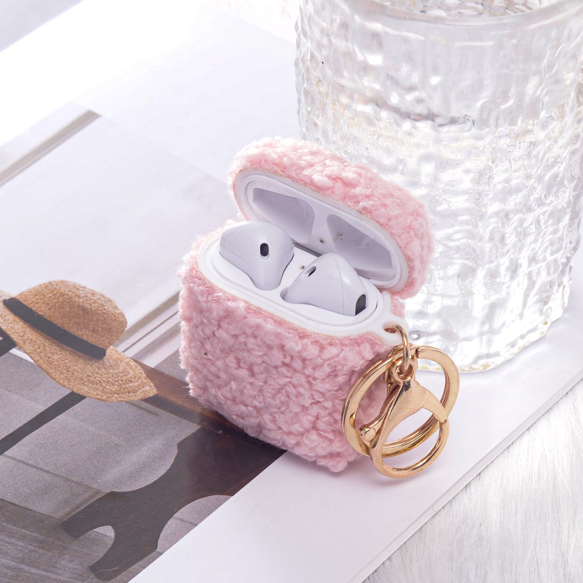 Apple AirPods 2 / 1 Hoesje - Teddy Furr - Roze