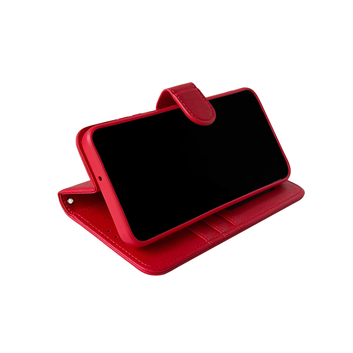 Apple iPhone 16e Hülle - Rot - Luxus-Klapphülle mit Kartenfach