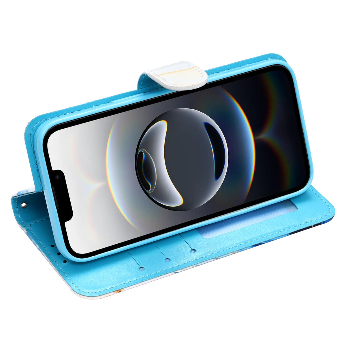 Samsung Galaxy A25 Hoesje - Blauw - Marmer Portemonnee Bookcase