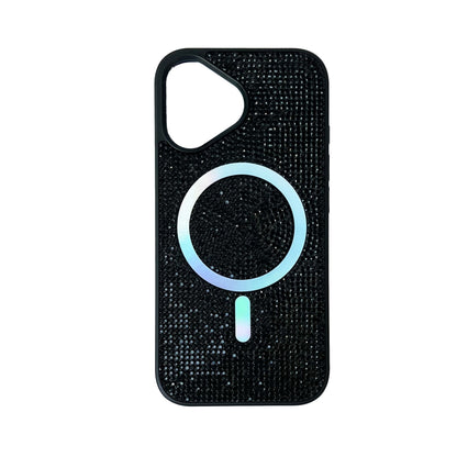 Apple iPhone 17 Hülle - Schwarz - Diamant Glitzer MagSafe Backcover