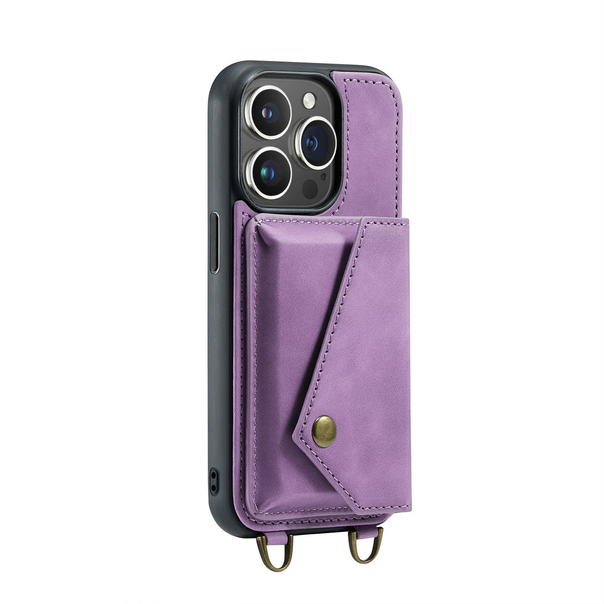 Apple iPhone 15 Pro Max Hoesje - Bright Lila - Luxe Back Cover met Telefoonkoord