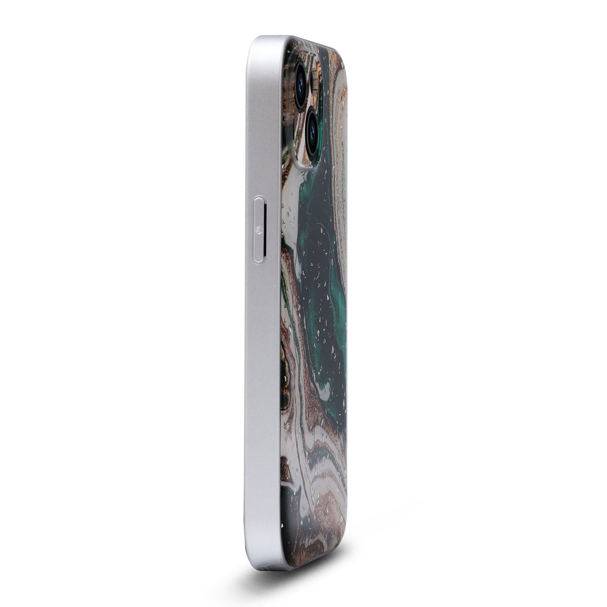Apple iPhone 14 Hoesje - Groen - Marmer Glitter MagSafe Back Cover