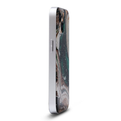 Apple iPhone 15 Hoesje - Groen - Marmer Glitter MagSafe Back Cover