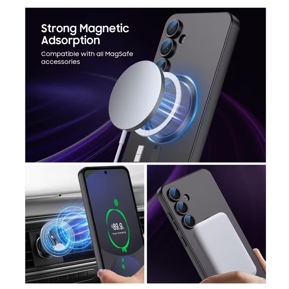 Samsung Galaxy S25 FE Hoesje - Zwart - Matte Siliconen MagSafe Back Cover