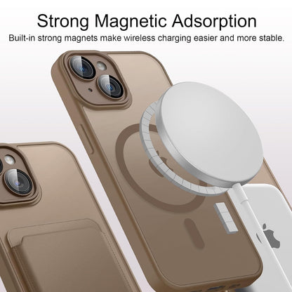 Apple iPhone 15 Hoesje - Bruin - Matte Armor MagSafe Back Cover