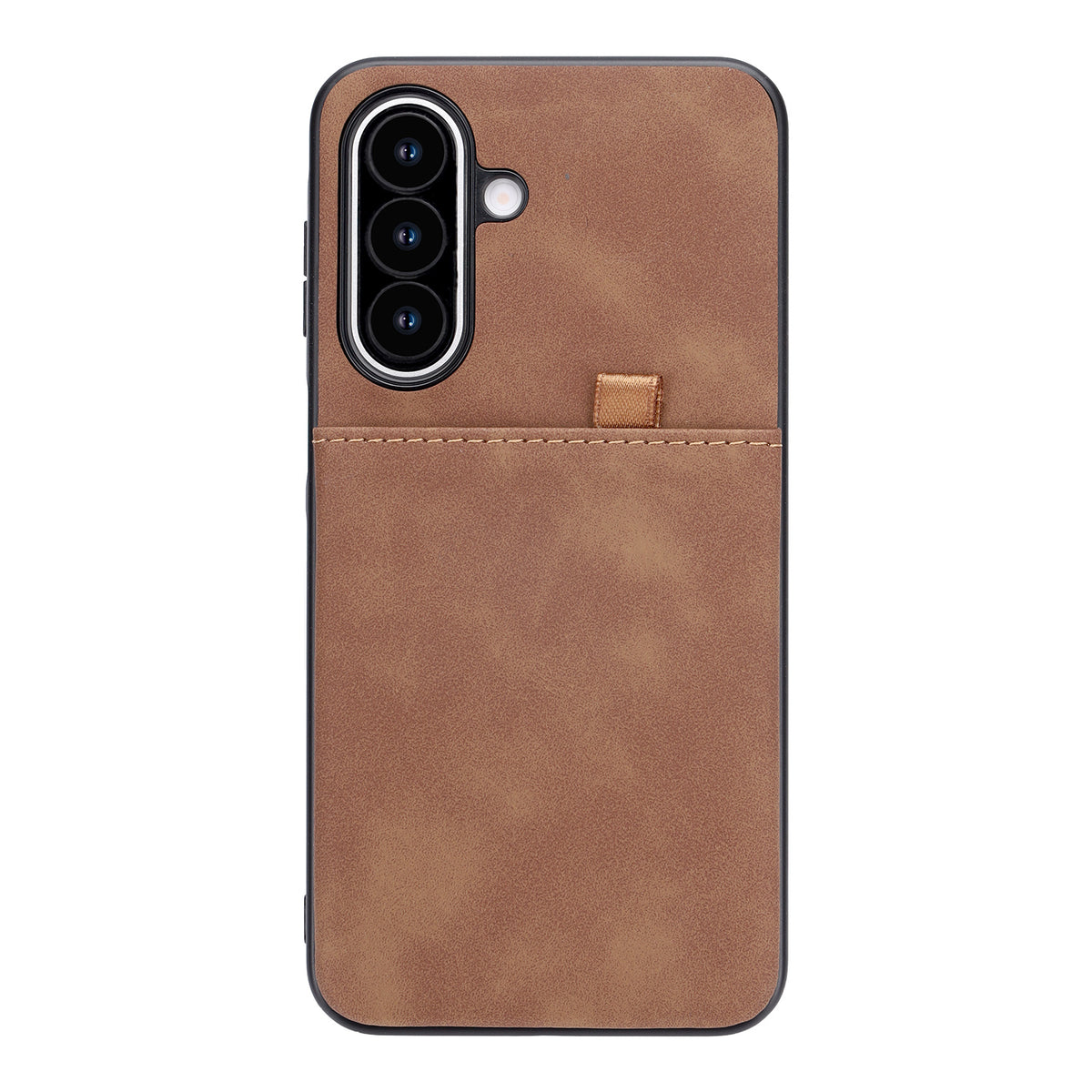 Samsung Galaxy A27 Hoesje - Sienna Brown - Kunstleren Back Cover met Pull-Tab Pasjeshouder
