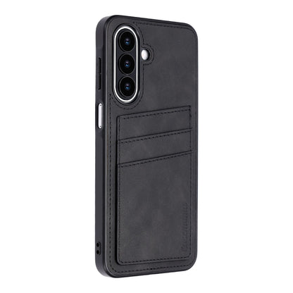 Samsung Galaxy A27 Hoesje - Charcoal Gray - Kunstleren Back Cover met Pasjeshouder