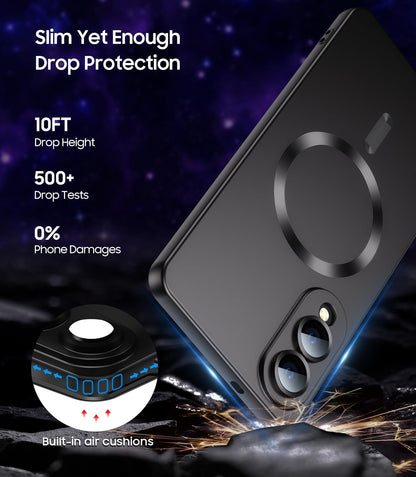 Samsung Galaxy S25 Edge Hoesje - Zwart - Matte Siliconen MagSafe Back Cover
