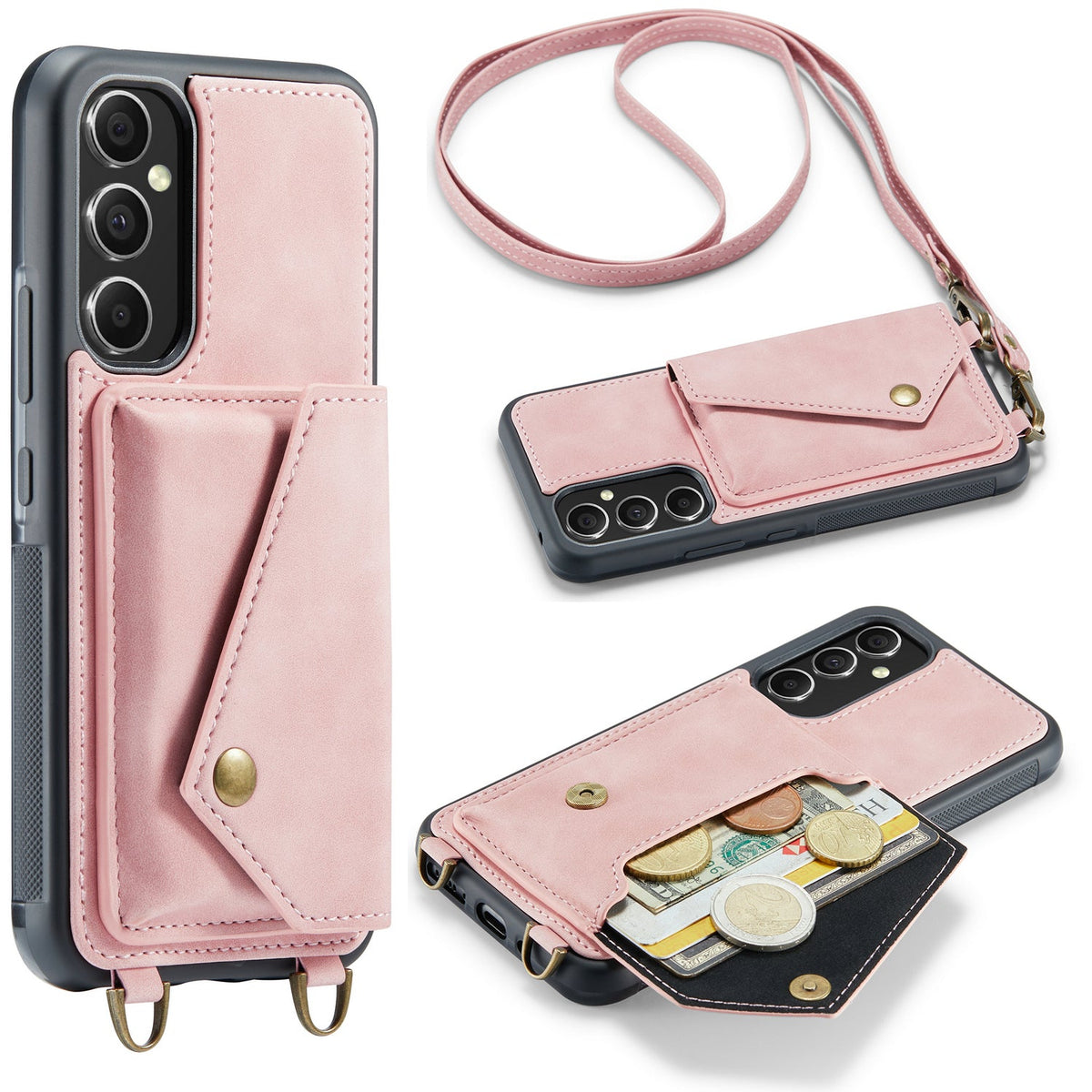 Samsung Galaxy S23 Plus Hoesje - Pale Pink - Luxe Back Cover met Telefoonkoord
