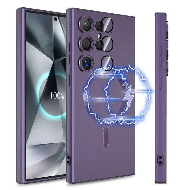 Samsung Galaxy S24 Ultra Hoesje - Paars - Matte Siliconen MagSafe Back Cover