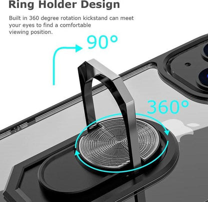 Apple iPhone 13 Mini Hoesje - Zwart - Ring Kickstand Back Cover