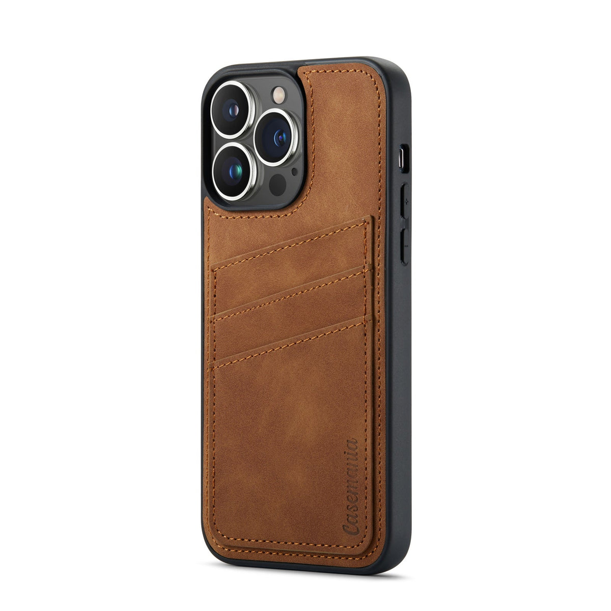 Apple iPhone 15 Pro Max Hoesje - Sienna Brown - Back Cover met Pasjeshouder