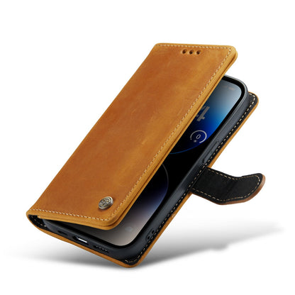 iPhone 14 Pro Max Hoesje - Bruin - Echt Leren Bookcase