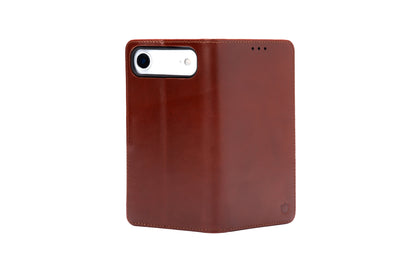 Apple iPhone Air Hoesje - Chestnut Brown - Echt Leren Bookcase