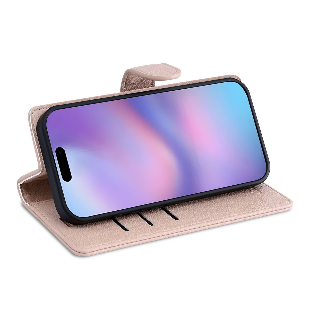 Apple iPhone 18 Pro Max Hoesje - Pale Pink - 2 in 1 Lederlook MagSafe Bookcase