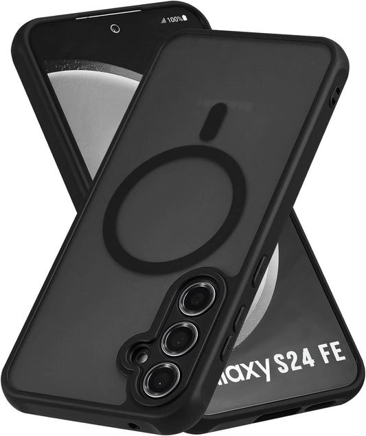 Samsung Galaxy S24 FE Hülle - Schwarz - Mattes Armor-MagSafe-Backcover mit Kameraschutz