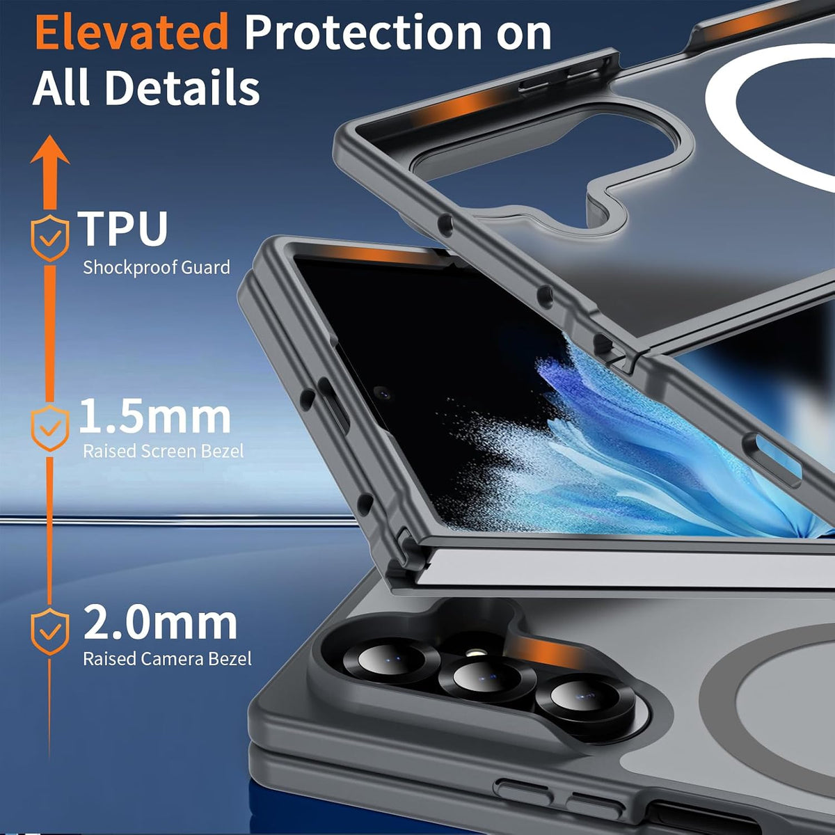 Samsung Galaxy Z Fold8 Ultra Hoesje - Grijs - Matte Armor MagSafe Back Cover