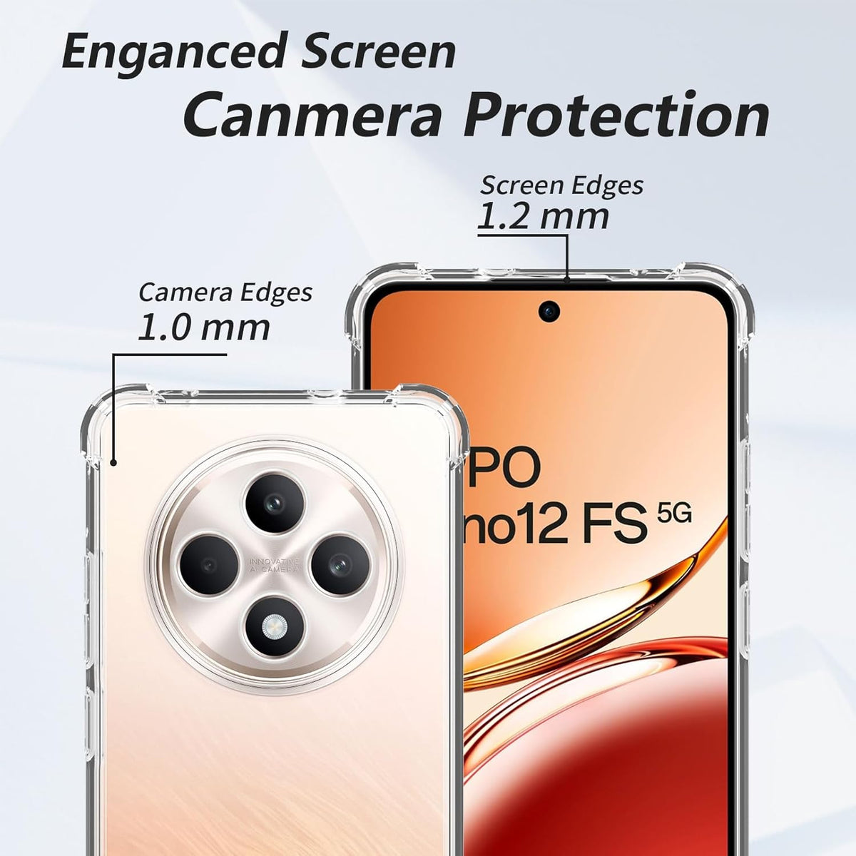 Oppo Reno 12 FS Hoesje - Transparant - Anti-Shock Back Cover