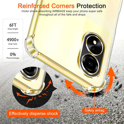 Oppo A18 Case - Clear - Shockproof Hybrid Back Cover
