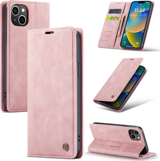 Apple iPhone 14 Hoesje - Pale Pink - Dunne Bookcase