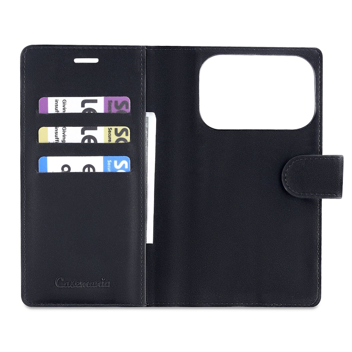 Apple iPhone 17 Pro Hoesje - Onyx Black - 2 in 1 Velvet Bookcase