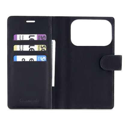Apple iPhone 17 Pro Hoesje - Onyx Black - 2 in 1 Velvet Bookcase