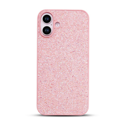 iPhone 16 Plus Hoesje - Roze - Diamant Glitter Back Cover