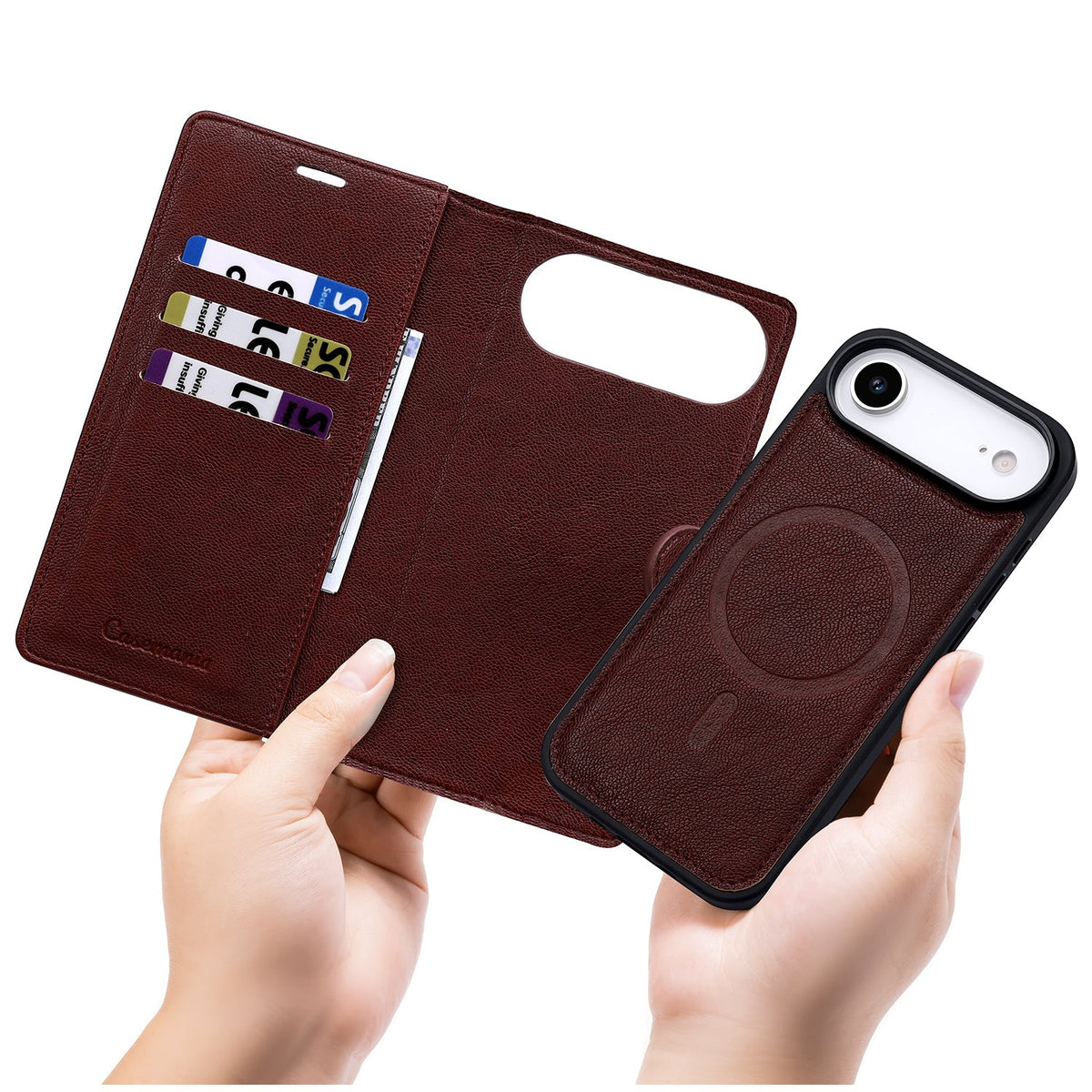 Apple iPhone Air Hoesje - Burgundy Red - 2 in 1 MagSafe Bookcase