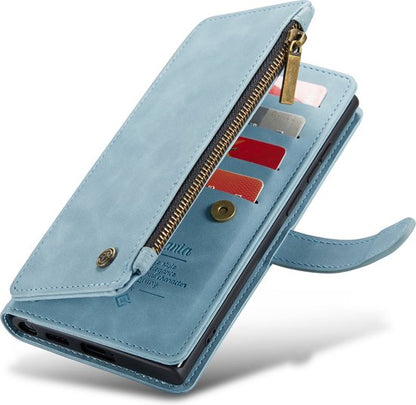 Samsung Galaxy S23 Ultra Hoesje - Aqua Blue - Luxe Bookcase met Rits