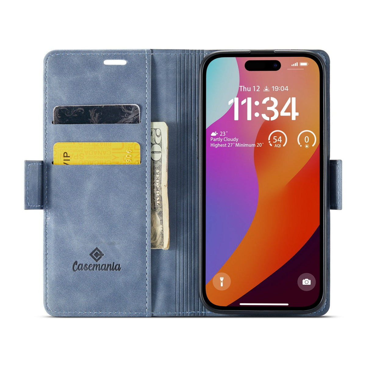 Apple iPhone 15 Pro Max Case - Shadow Gray - Wallet MagSafe Case