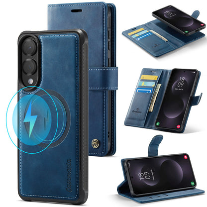 Samsung Galaxy S25 Edge Hoesje - Navy Blue - Luxe 2 in 1 MagSafe Bookcase