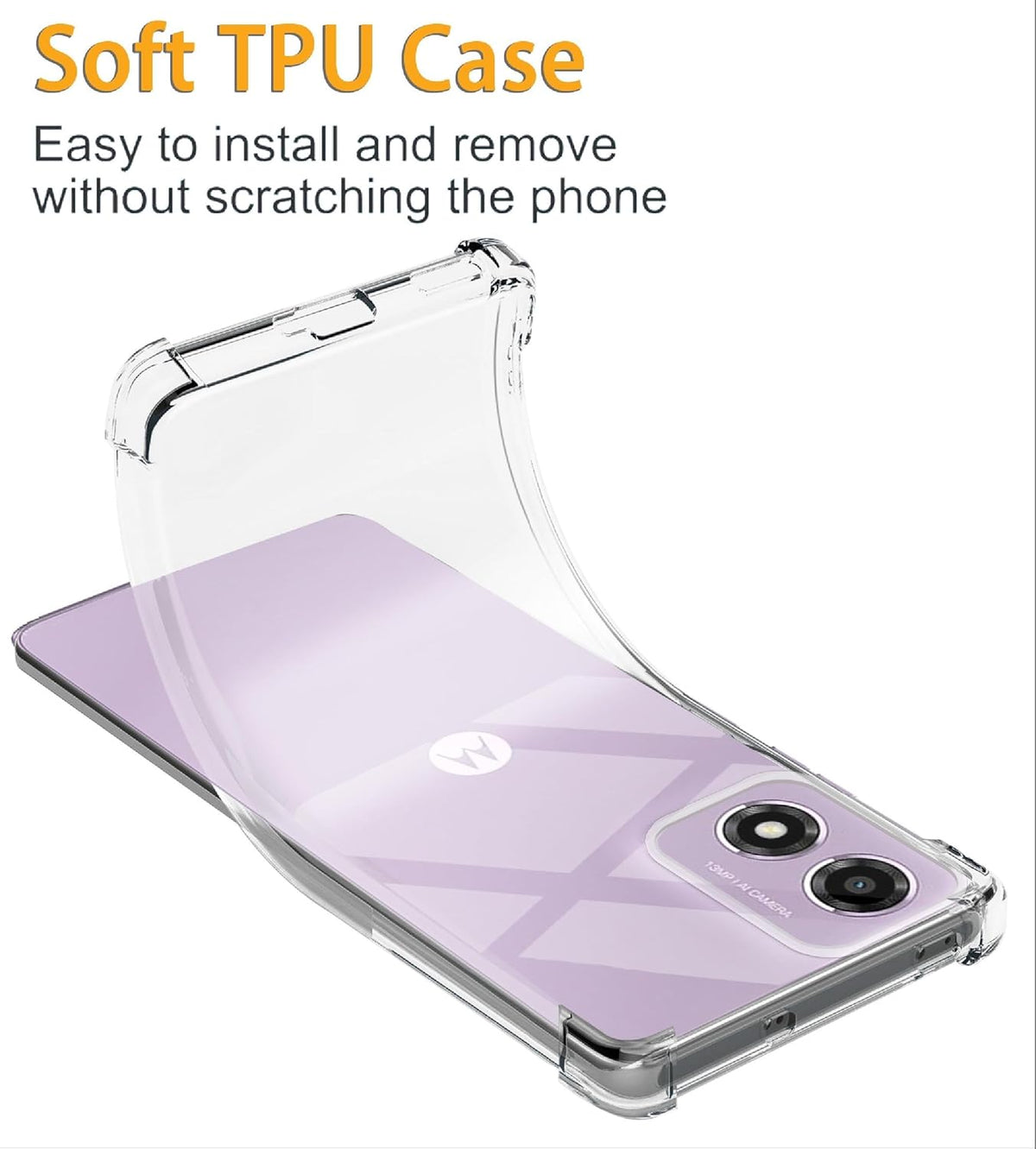 Motorola Moto E14 Case - Clear - Shockproof Back Cover